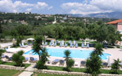 Pool area and mountain view